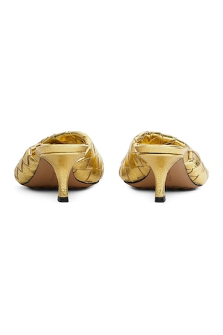 Bottega Veneta Göz Alıcı 50mm Topuklu Mule Terlik Altın