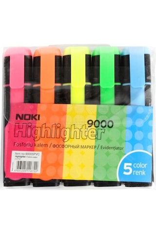 Noki Pvc 90005pvc Fosforlu Kalem 5'li Çok Renkli