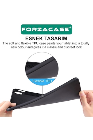 Forzacase Samsung Galaxy Tab S10 Fe Plus 13.1 X620 Tablet İle Uyumlu Silikon Kılıf Siyah - Fc155 Arka Kapak