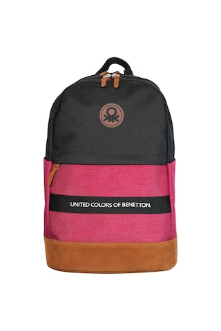 United Colors Of Benetton Üç Bölmeli Retro Erkek Çocuk Sırt Çantası - Siyah-kırmızı - Günlük Okul Seyahat Çok Renkli