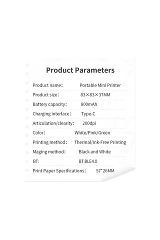 Teltree X2 Yeşil Termal Fatura Yazıcı - Bluetooth, 200dpi, Aı Resim Çizimi, 800mah Pil, 57mm Bant, Hediyeli 1 Roll Kağıt Siyah