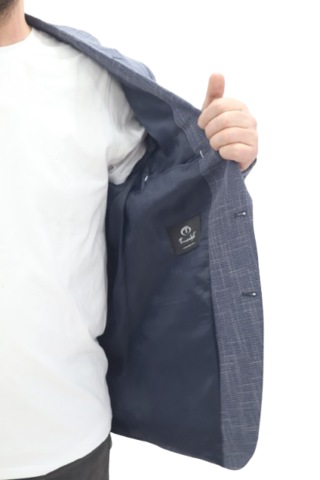 Twenhil Dmctekstil Erkek Ckt-202 Desenli Klasik Kesim Normal Kalıp Çift Düğme Blazer Ceket lacivert