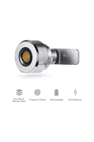 Flybuy Parmak İzi Dolap Kiliti 20 Kişi Dijital Kilit H30930 Gümüş Çinko-alaşımlı