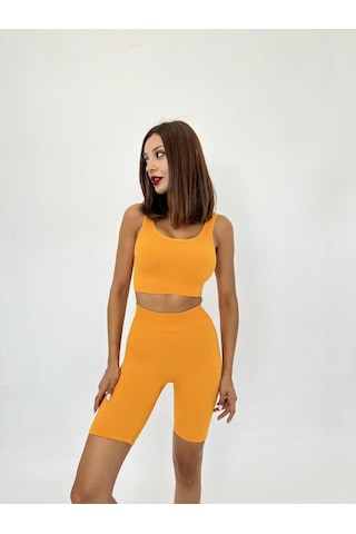 2500 Sporcu Şort Tayt-turuncu Resimdeki Renk