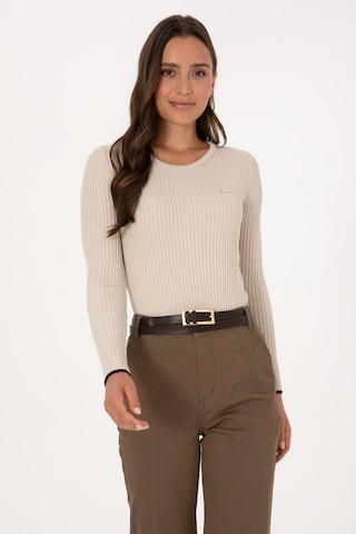 U.S. Polo Assn. Kadın Taş Melanj Bisiklet Yaka Kazak 50314780-VR225