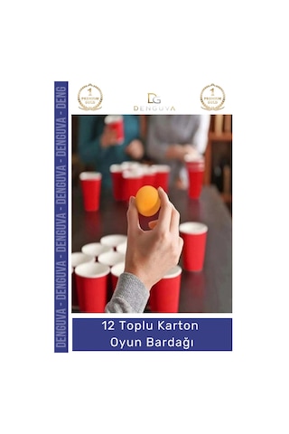 Oyunbardağı Renkli Büyük Boy Bira Kupası Karton Set Eğlenceli Aktivite Dayanıklı 12 Toplu Oyun Bard Çok Renkli