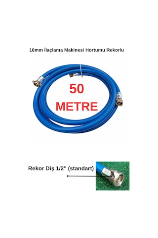 Rekorlu Pülverizatör İlaçlama Hortumu -1/2" Yarım Parmak Dişli - 50 Metre - Hortum 3/8" 10mm Yüksek Kalite - 90 Bar