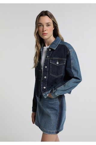 Colin's Colins Oversize Fit Düğmeli Astarsız Kadın Dark İndigo Denim Ceket Cl1082791 Q1.v1 Dn45175