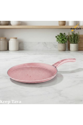 30 Cm Granit Krep Tavası - Pembe Pembe