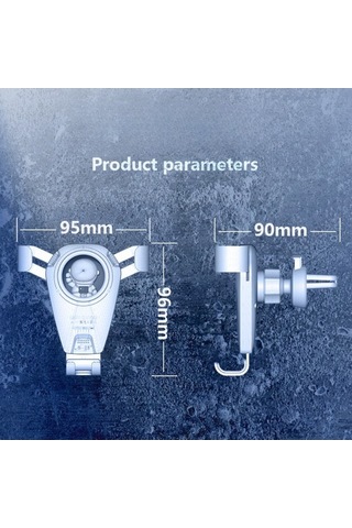 Wondernest S-06 Araba Hava Çıkışlı Yerçekimi Tutucu Geri Çekilir Döner Telefon Braketi Siyah Siyah