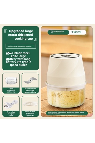 Symbee Elektrikli Sarımsak Blenderı - 150ml Krem Beyaz, Hızlı Sarımsak Ezici, Ev Ve Profesyonel Mutfak Aleti Diğer