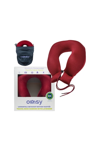 Omsy Lavantalı Seyahat Boyun Yastığı Bordo 1 Adet