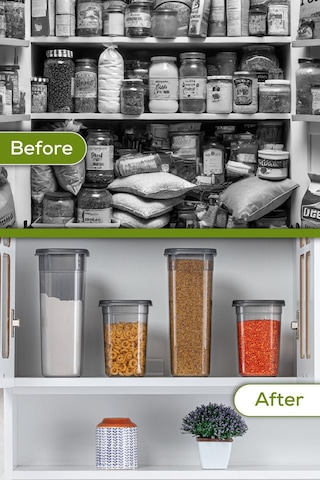 Vienev Döner Kapaklı Etiketli Kaşıklı 42'li Hava Geçirmez Erzak Ve Baharat Saklama Kabı Antrasit Antrasit