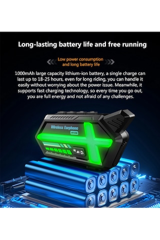 Bt26 Motosiklet Kask Kulaklık Bluetooth Rgb Işıklı 2 Eşleşme Tdrtr