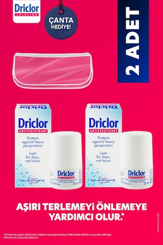 Driclor Aşırı Terleme Önleyici Antiperspirant Roll-on 20ml X2 + Çanta Hediye