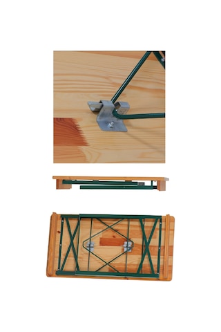 Ayakları Katlanır Ahşap Bahçe Masası-bank Seti 110x70 78 Cm Ahşap