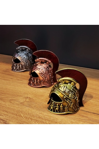 Büro Ev Ofis Hediyesi İçin Dekoratif Metal Yapım Şövalye Miğferi Biblo