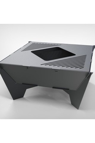 Portatif Ateş Çukuru Izgaralı Bahçeniz İçin Dekoratif Siyah