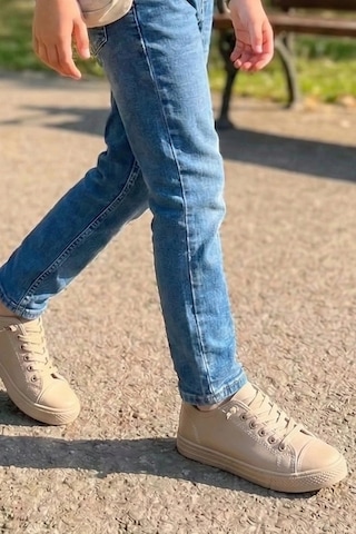 In Step Unisex Çocuk Bej Lifestyle Günlük Ayakkabı - Dayanıklı Tırtıklı Kalın Taban