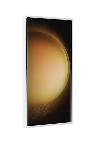 Samsung Uyumlu S25 Ultra Kılıf Simli Pırlanta Taşlı Kamera Yükseltili Silikon Erd Beyaz