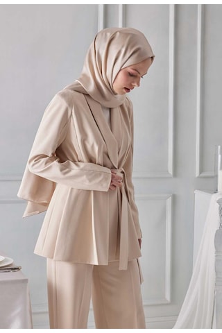 Gesshop Kadın Abiye Janjan Şal Bej