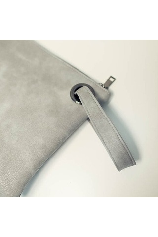 Wondernest Basit Retro Bayanlar Çanta Moda Büyük Kapasiteli Debriyaj Çanta Fermuar Zarf Çanta Açık Gri, Renk: Gri Açık Gri