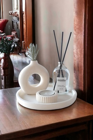 Dekoratif Minyatür Halka Vazo 100 Ml Oda Kokusu Mumluklu Set Tealight Mum Dahil Değildir