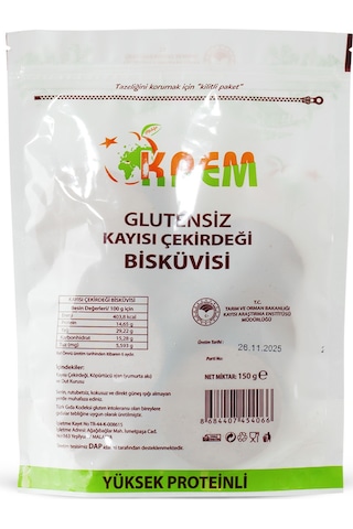 Glutensiz Kayısı Çekirdeği Bisküvisi 150 Gr