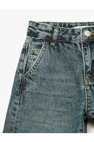 Koton Pamuklu Oversize Cepli Denim Balon Pantolon Lacivert 6skb40050td
