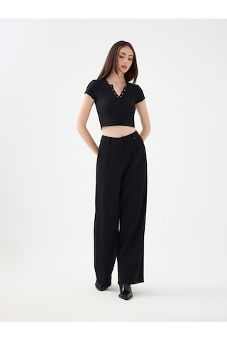 Relax Fit Kadın Pantolon Siyah