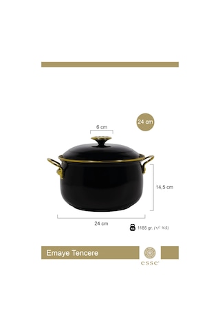 Esse Ultimate Emaye Tencere 24 Cm Siyah