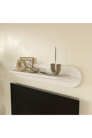 Bohem Dekoratif Duvar Rafı 88x17 Beyaz