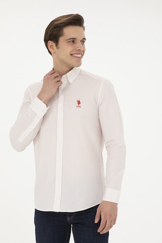U.s. Polo Assn. Erkek Pudra Gömlek Desenli 50284894-vr042 Pembe