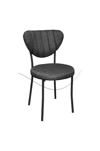 Nemeron Elit Mutfak Sandalyesi Keten Kumaş Metal Sandalye Silinebilir Kafe Salon Sandalyesi - Füme Füme