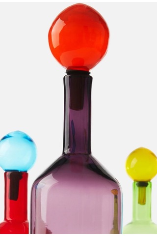 Polspotten Bubbles-bottles 4 Parça Çok Renkli El Işçiliği Cam Sürahi Seti