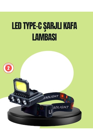 800 Lumen Çok Fonksiyonlu Led Kafa Lambası Type C Şarjlı Diğer