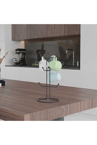 Suntel Tezgah Üstü Kupa Bardak Askılığı Mat Siyah