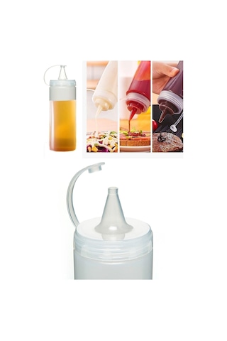 3 Adet Sızdırmaz Kapaklı Plastik Yağ Şişesi Ve Sos Şişesi 700 Ml Beyaz Diğer