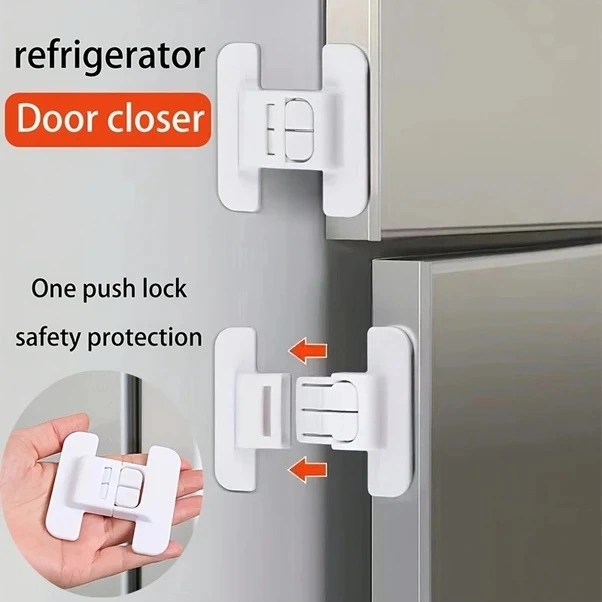 Trendooze 2 Adet Beyaz Buzdolabı Kiliti, Su Sebili Dolap Emniyet Kiliti Çift Mandallı