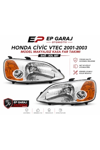 Honda Civic Vtec 2001-2003 Makyajsız Kasa Far Takımı Sağ + Sol Tayvan Ürünü