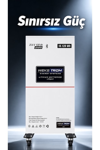 Wekstrom Energy 25,6v 630 Ah Lifepo₄ Lityum Demir Fosfat Batarya