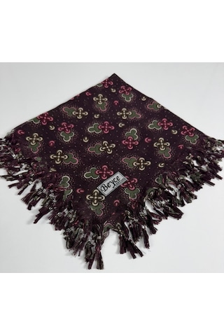 Beyce Cotton Sökme Boncuklu Desenli Tülbent 06440 Mor