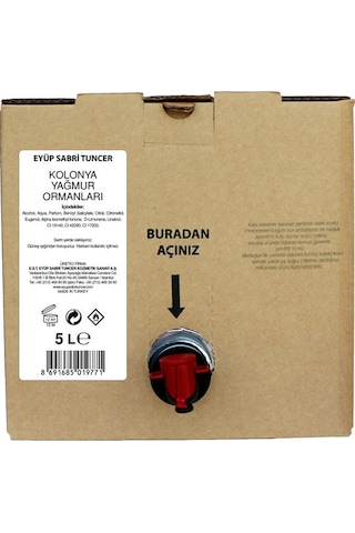 Eyüp Sabri Tuncer 68 Derece Yağmur Ormanları Kolonyası Bag In Box 5 L