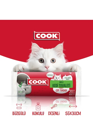 Cook - Akıllı Kedi Tuvaleti 20 Adet Atık Torbası Çöp Poşeti-petkit Purax, Pura Max,pura Max 2-zenon Smart X8624-ubpet C10 Pro Ve Ubpet C20-wero & Neutron Wero Wclb01-neutron Ntl-pw-65bw Neutron Nt-pw-06bw