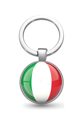Tamgacrafts İtalya Italy Bayrağı Metal Anahtarlık Ülke Temalı Hediyelik Çok Renkli