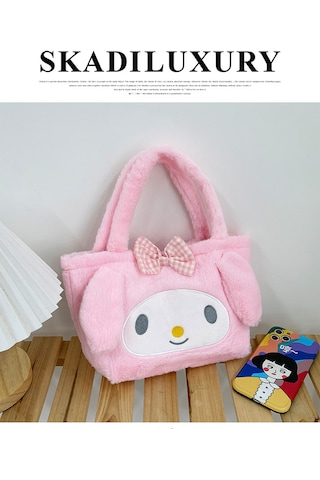 Melody Peluş Çanta Kare Çanta Pembe