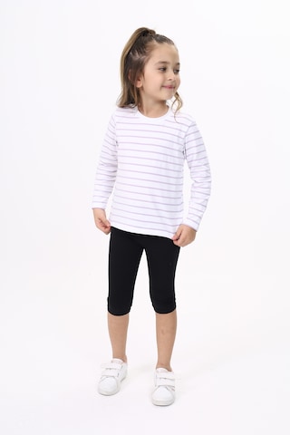 Toontoy Unisex Çocuk Çizgili Tişört Açık Lila