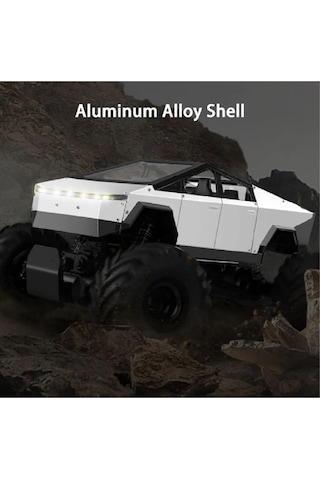 1:8 Dev Büyük Boy 4x4 Cybertruck Rc Kumandalı Uzaktan Kumandalı Araba 2.4 Ghz Işıklı Yeşil
