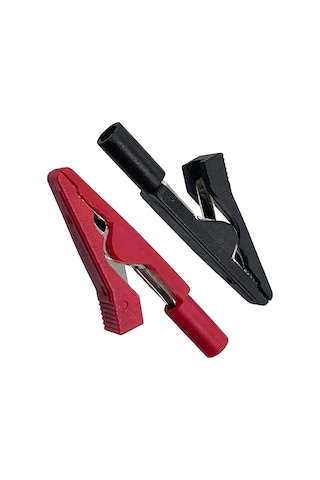 Ic-243d 2mm Banana Jak Girişli Krokodil Timsah Ağzı Siyah-kırmızı Set