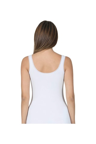 Özkan Underwear Kadın Likralı Tül Biyeli Pamuklu Modal Atlet Beyaz K25493-beyaz